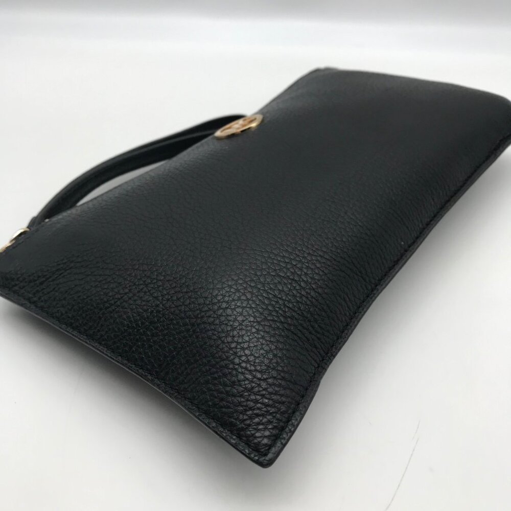 Michael Kors Black Pebbled Leather Fulton Large Writslet Clutch - Picture 6 of 11